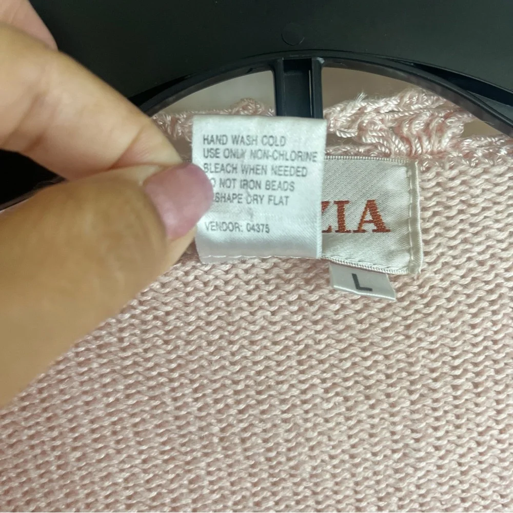 Venezia Light Pink Women's Cardigan Large Embroidered Detail Long Sleeve - Picture 3 of 15